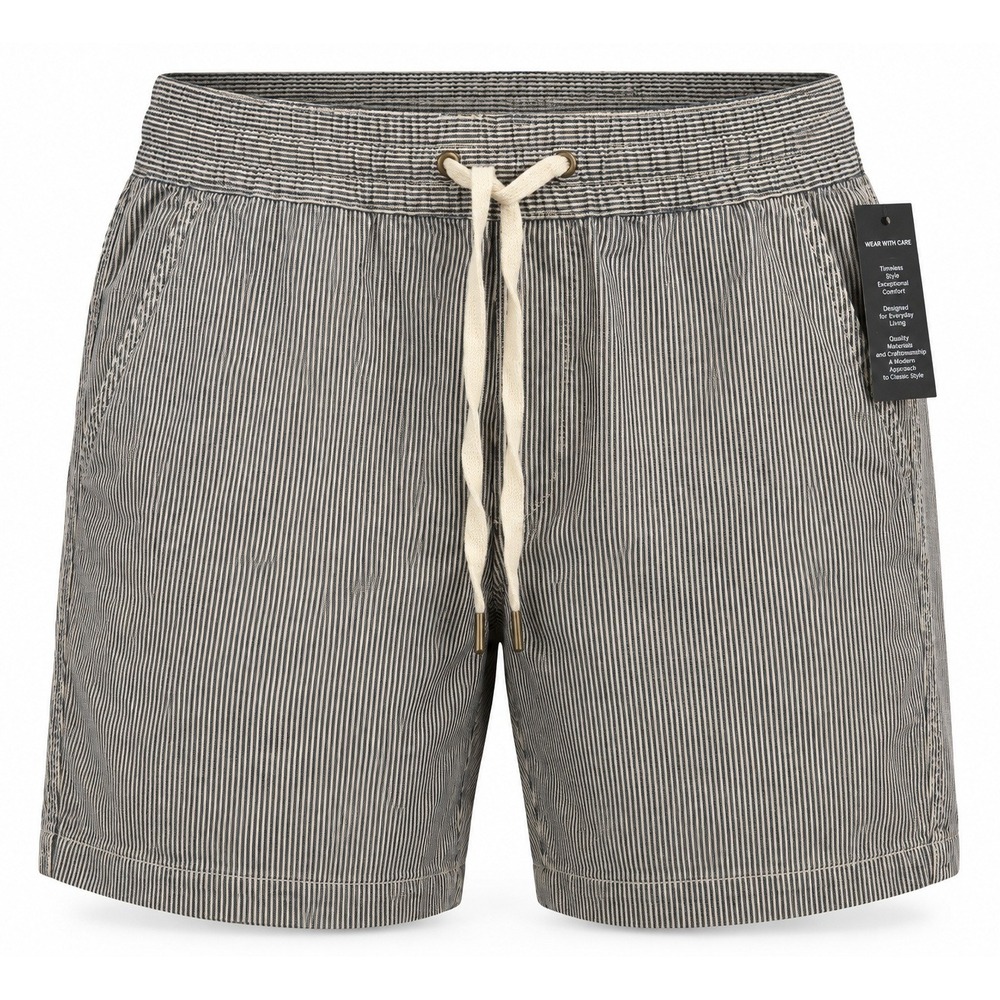 Liverpool Los‎ Angeles Mens Railroad Stripe 7" Drawstring Shorts Off-White M NEW